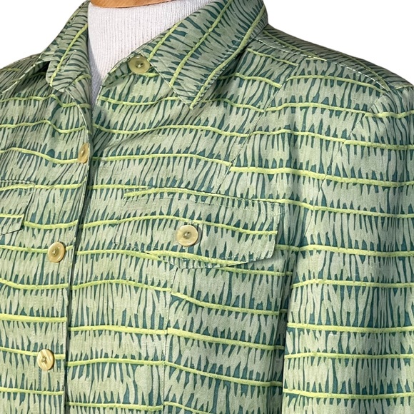 Kay Unger Batik Like Silk Cropped Lined Lightweight Jacket Size 4 - Picture 4 of 12